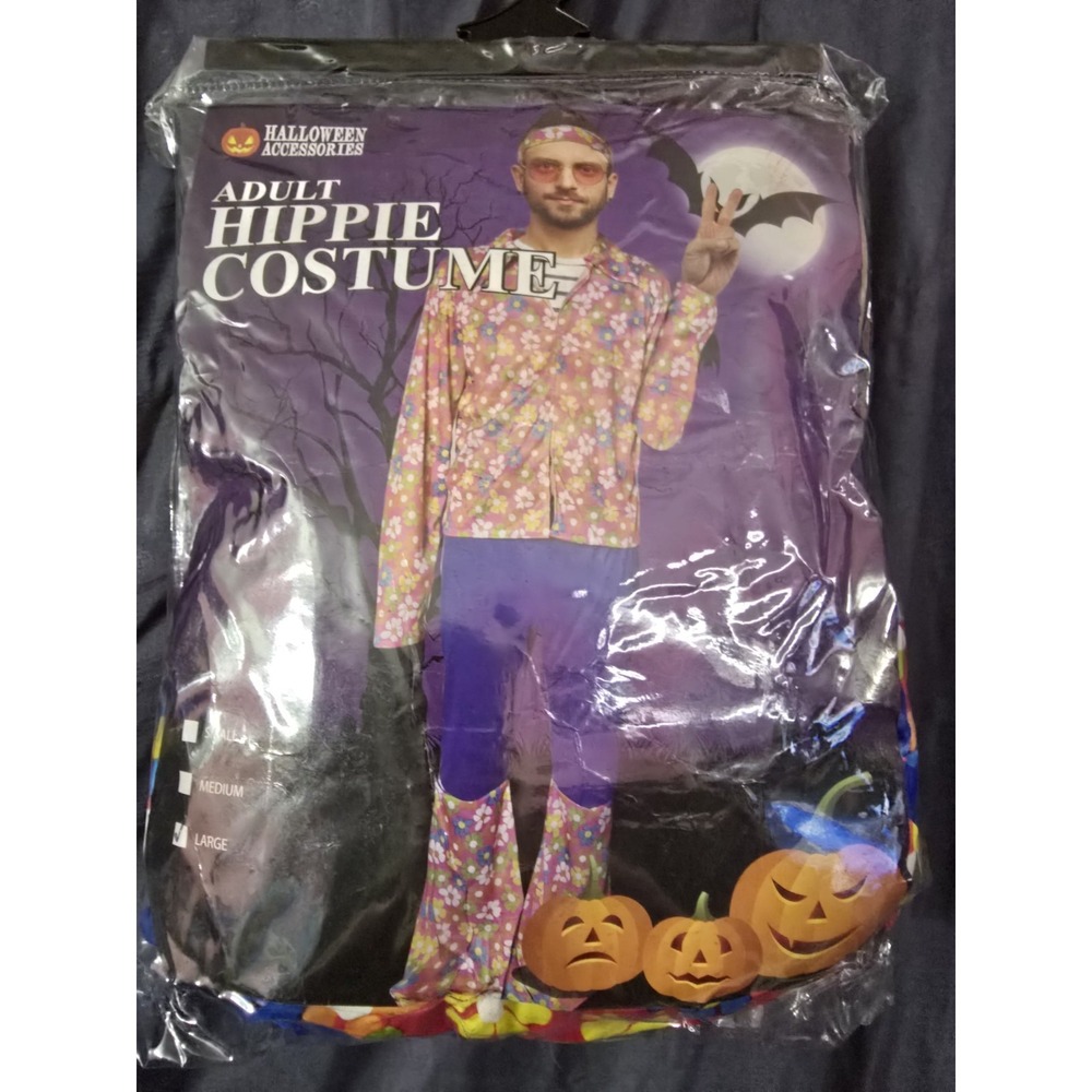 Hippie Costume 60's Mens Large Halloween Or Party